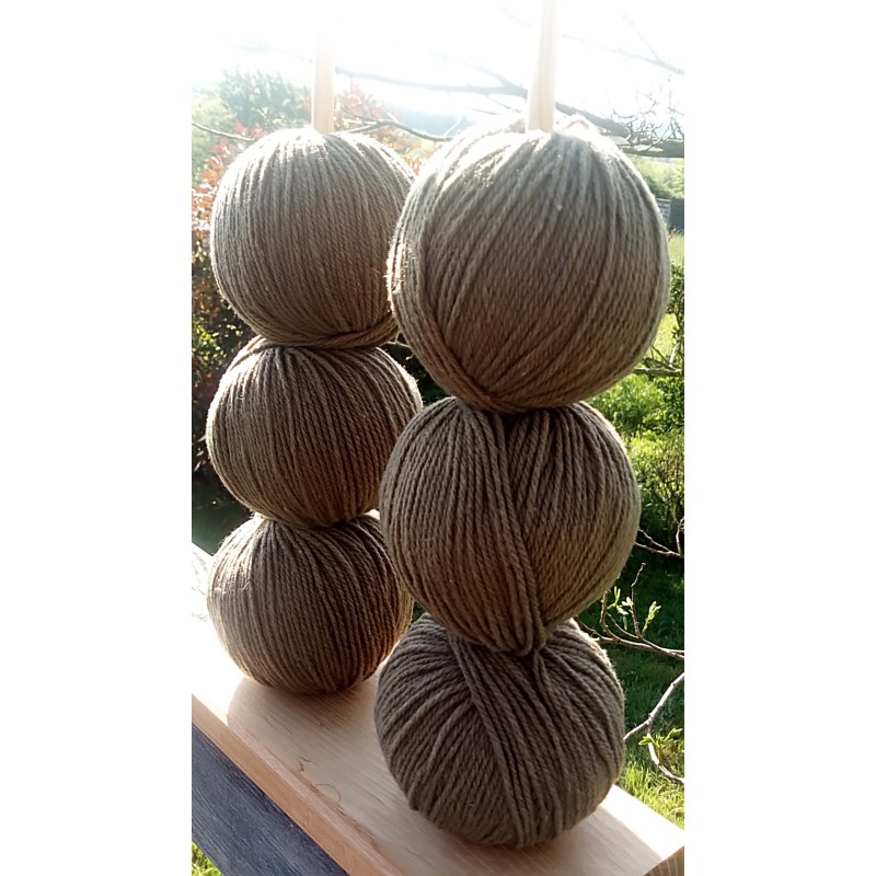 Lot de 6 pelotes (50 g) - Laine mérinos - Coloris Capuccino (bain F)