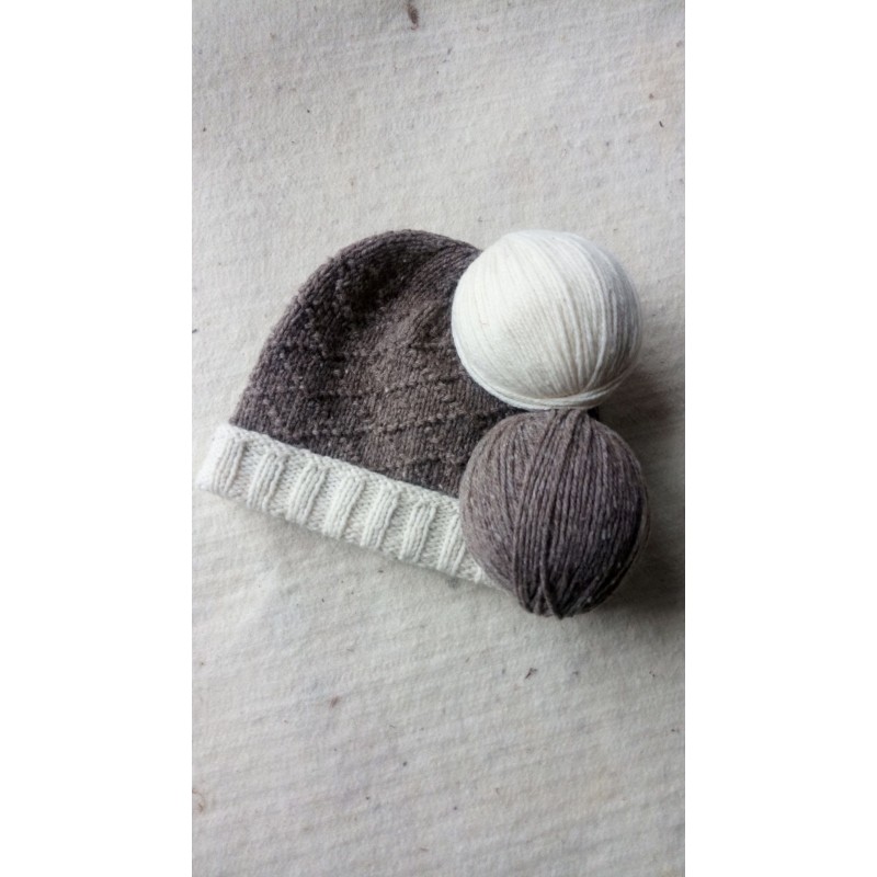 KIT TRICOT BONNET &  Son cadeau !! -  PELOTES AUX TEINTES NATURELLES
