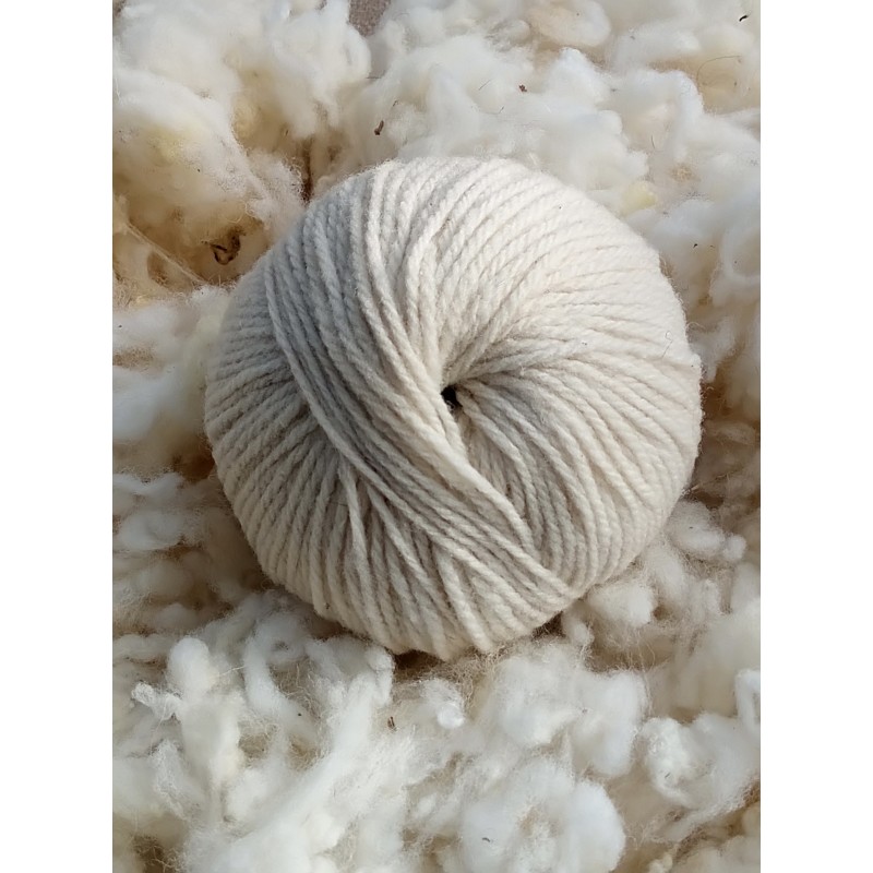 Laine pure Mérinos non teintée (teinte naturelle des toisons) - Ecru, beige, chiné ~~10 pelotes achetées la 11ème offerte