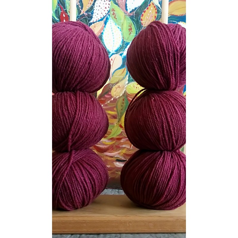 lot pelote coloris Framboise - Pure laine Mérinos